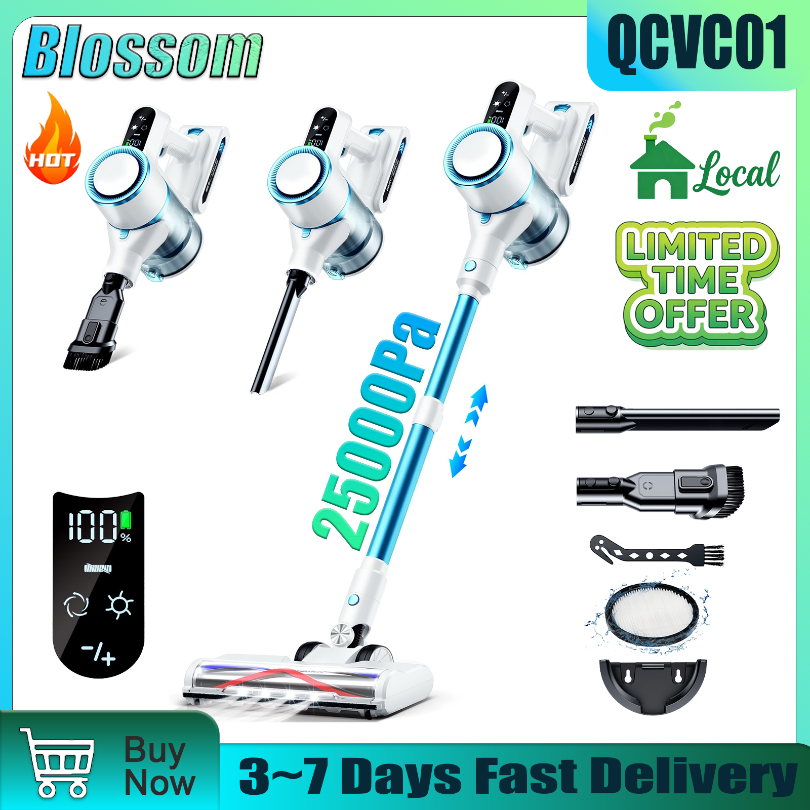 Blossom QCVC01 Wireless Vacuum - Car Cleaning Brush recension och pris