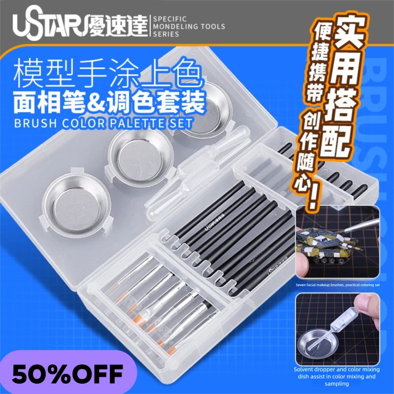 USTAR Painting Brush & Palette - Detailing Brush Set recension och pris