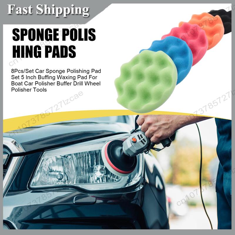 -A99Z 8Pcs/Set Car Sponge Poli - Polish Pad Set Buffer recension och pris