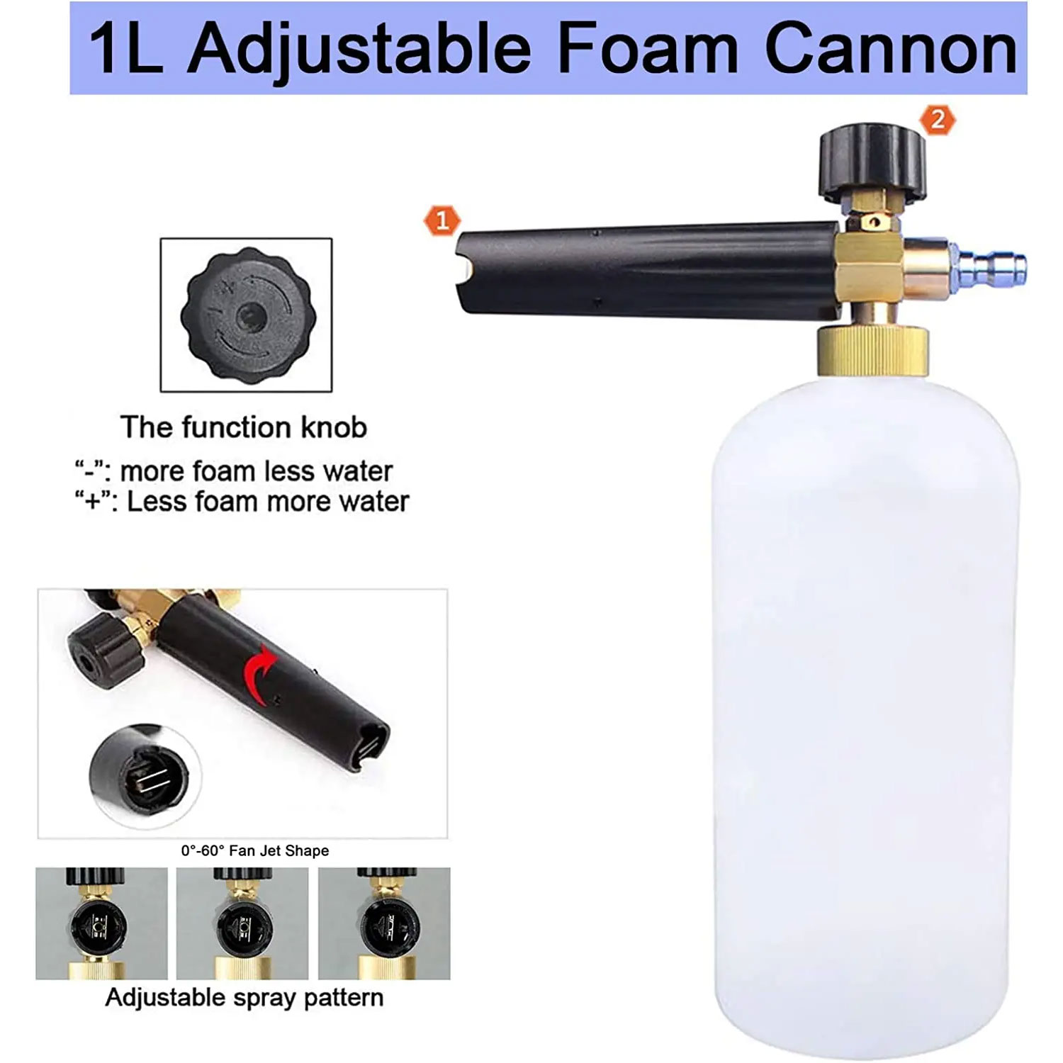 Snow Foam Cannon with 1/4 Inch - Foam Cannon Car Wash recension och pris