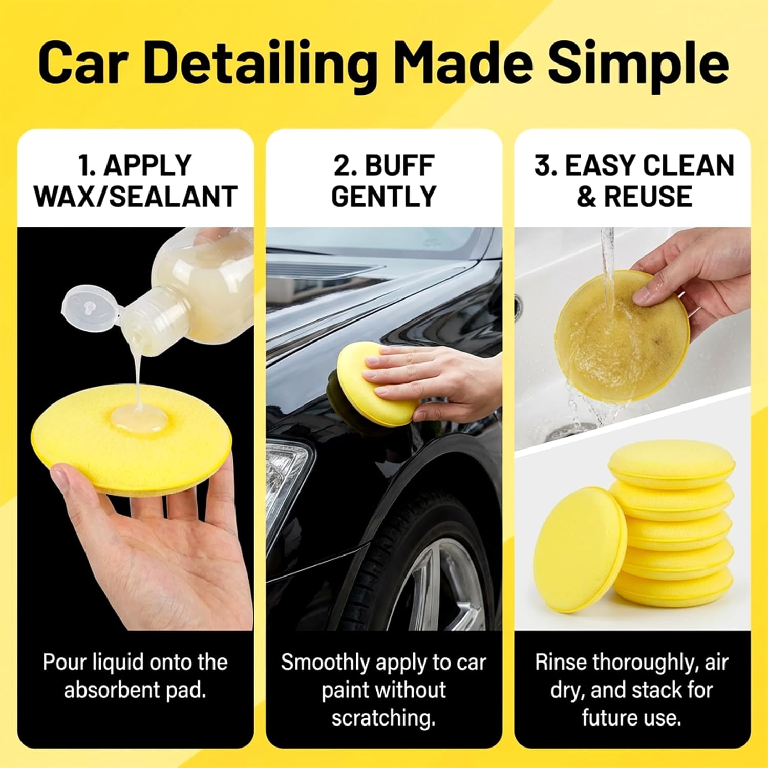 Foam Applicator Pads 4 Inch 12 - Wax Applicator Pad recension och pris